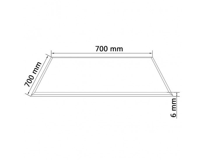 Sonata Темпериран стъклен плот за маса, квадратен, 700х700 мм -