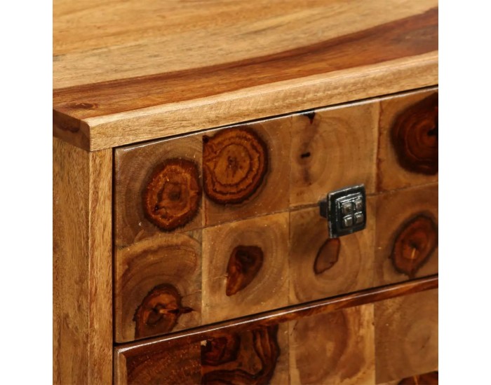Sonata Нощно шкафче, шишамова дървесина масив, 37x30x54 cм -