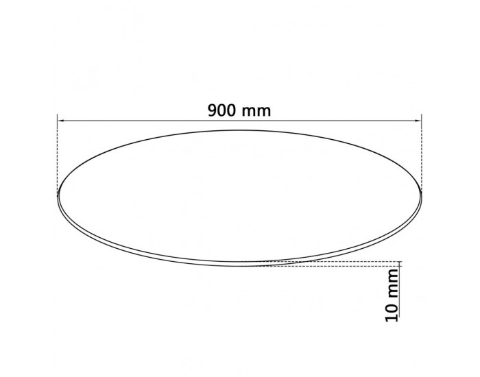 Sonata Темпериран стъклен плот за кръгла маса, 900 мм -