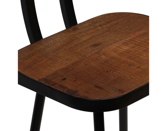 Sonata Бар столове, 2 бр, регенерирано дърво масив, тъмнокафяви -
