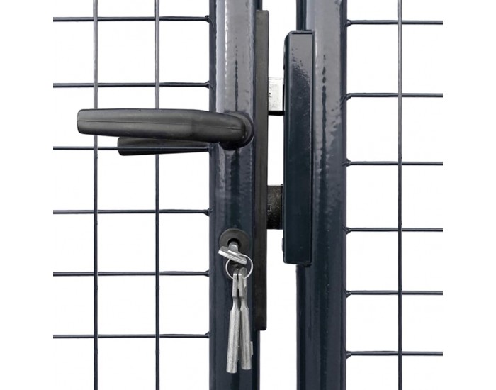 Sonata Мрежеста оградна порта, поцинкована стомана, 289x75 см, сива -