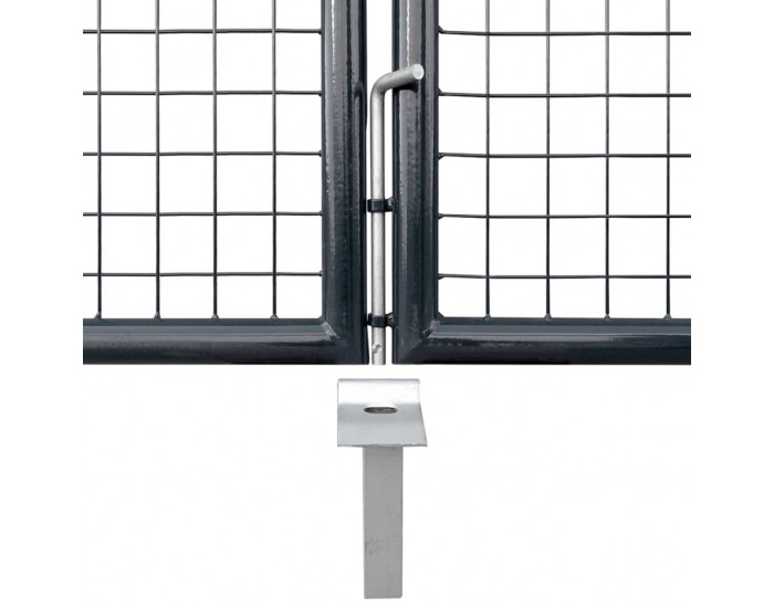 Sonata Мрежеста оградна порта, поцинкована стомана, 289x75 см, сива -