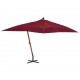 Sonata Градински чадър чупещо рамо и дървен прът 400x300 см бордо -