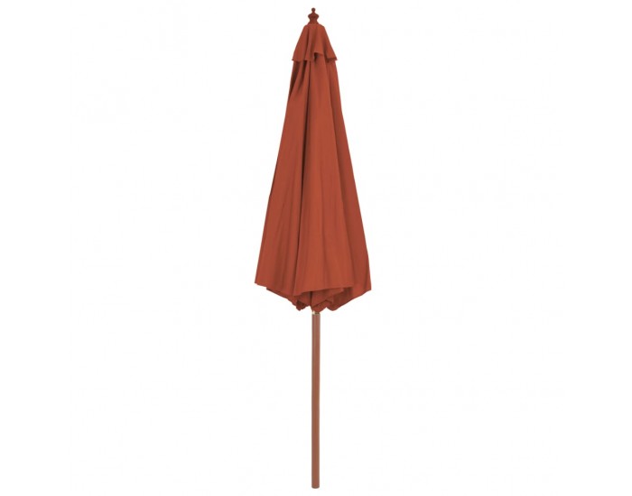 Sonata Градински чадър с дървен прът, 300 см, теракота -