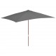 Sonata Градински чадър с дървен прът, 200x300 см, антрацит -