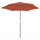 Sonata Градински чадър с дървен прът, 270 см, теракота -