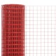 Sonata Стоманена мрежа PVC покритие квадратни отвори 10x1,5 м червена -