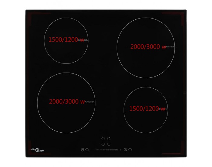 Sonata Индукционен плот с 4 котлона, сензорен контрол, стъкло, 7000 W -