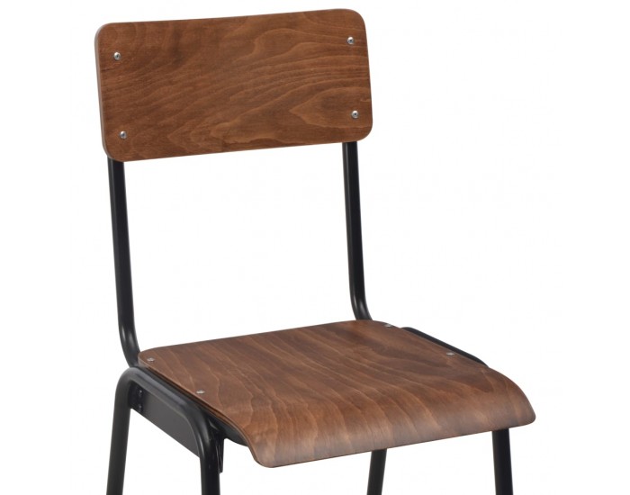 Sonata Бар столове, 2 бр, дърво, кафяви, твърд шперплат, стомана -