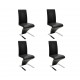 Sonata Трапезни столове, 4 броя, изкуствена кожа, черни -