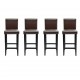 Sonata Бар столове, 4 броя, изкуствена кожа, кафяви -
