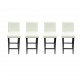 Sonata Бар столове, 4 броя, изкуствена кожа, бели -