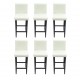 Sonata Бар столове, 6 броя, изкуствена кожа, бели -