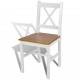 Sonata Трапезни столове, 4 броя, дърво, бял и естествен цвят -