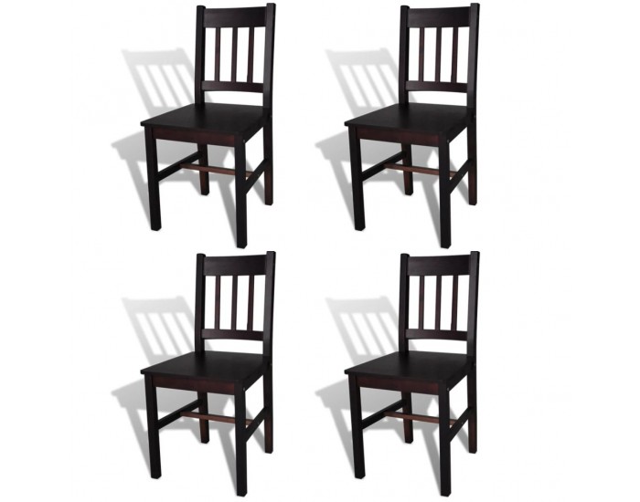 Sonata Трапезни столове, 4 бр, дърво, кафяви -