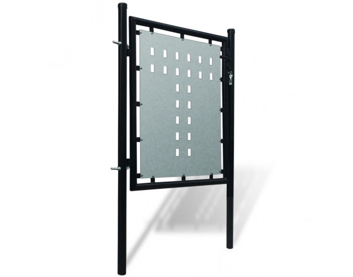 Единична оградна врата, 100 x 125 см, черна -