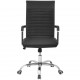 Oфис стол от изкуствена кожа 55 х 63 см, черен цвят -