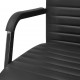 Oфис стол от изкуствена кожа 55 х 63 см, черен цвят -