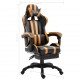 Sonata Геймърски стол с подложка за крака, оранжево, PU -