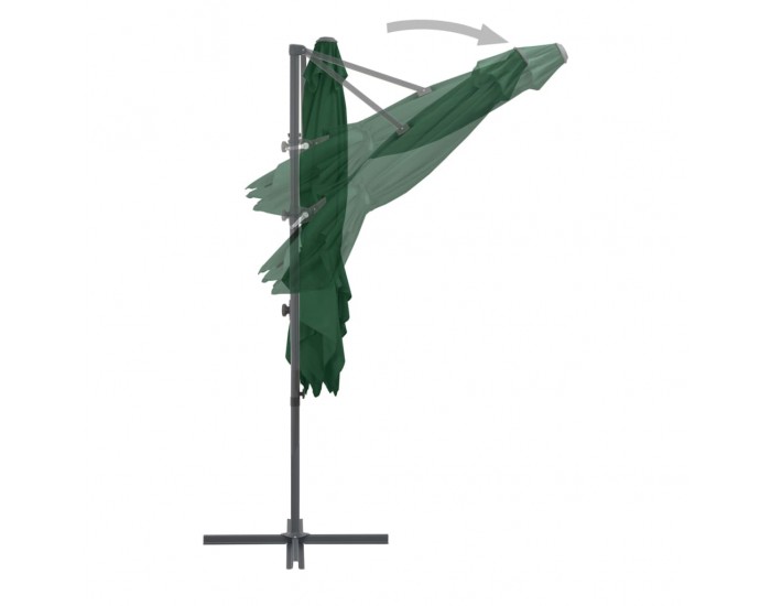 Sonata Градински чадър с преносима основа, зелен -