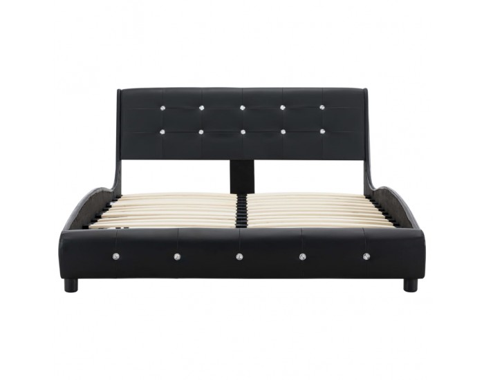 Sonata Рамка за легло, черна, изкуствена кожа, 120x200 cм -