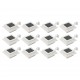 Sonata Градински соларни лампи, 12 бр, LED, квадратни, 12 см, бели -