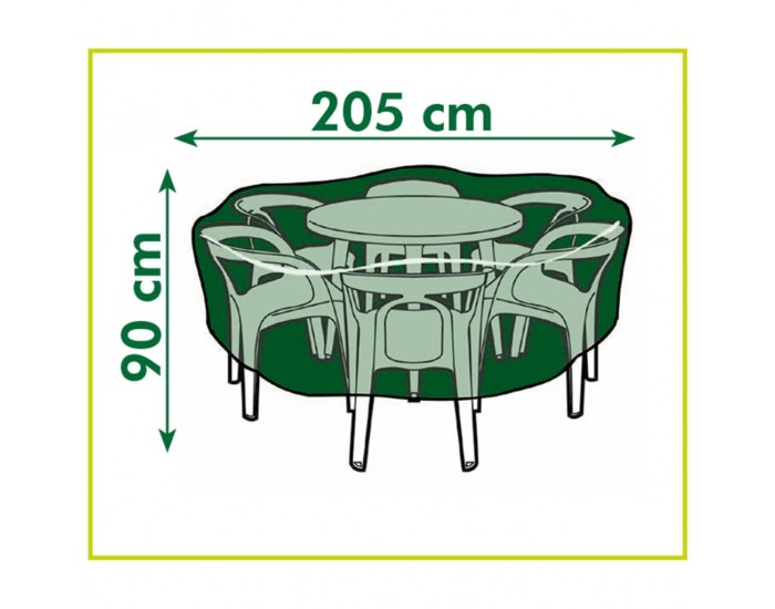 Nature Калъф за градинска мебел, за кръгли маси, 205x205x90 см