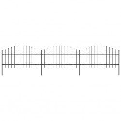 Sonata Градинска ограда с пики, стомана, (1-1,25)x5,1 м, черна - Огради