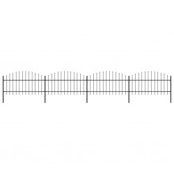 Sonata Градинска ограда с пики, стомана, (1-1,25)x6,8 м, черна - Огради