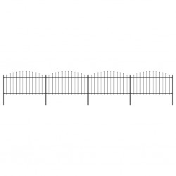 Sonata Градинска ограда с пики, стомана, (1,25-1,5)x6,8 м, черна - Огради