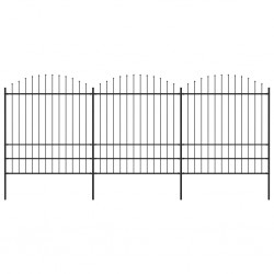 Sonata Градинска ограда с пики, стомана, (1,75-2)x5,1 м, черна - Огради