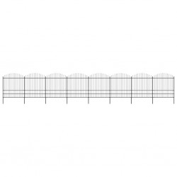 Sonata Градинска ограда с пики, стомана, (1,75-2)x13,6 м, черна - Огради