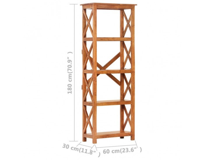 Sonata Етажерка за книги, 60x30x180 см, акация масив с финиш шишам