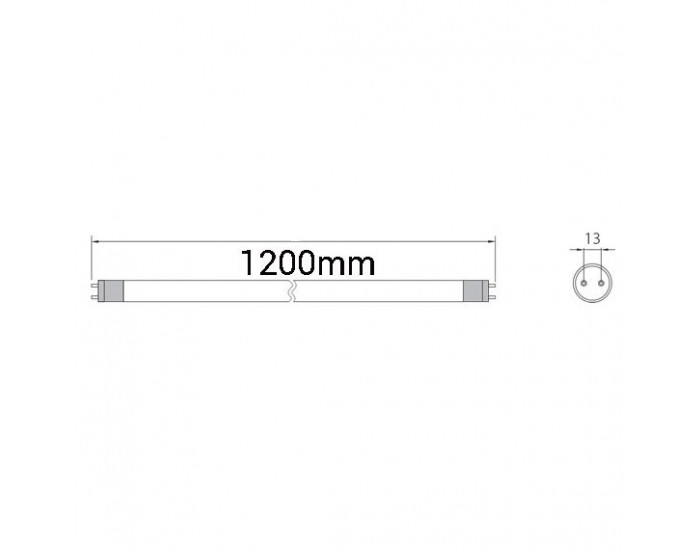 LED пура T8, 1200mm, 18W, AC220V